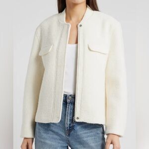 NWT Rails Kinsley Bouclé Wool Blend Jacket Ivory